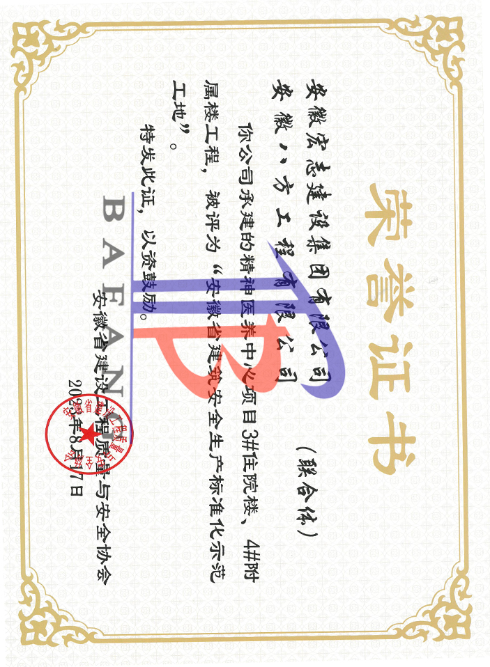 2023年省建筑安全生产标准化工地（精神医养中心项目3#住院楼、4#附属楼工程）