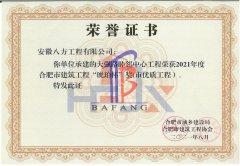 2021年合肥市建筑工程“琥珀杯奖”（大强路睦邻中心工程）